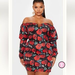 Black and Red Floral Dress